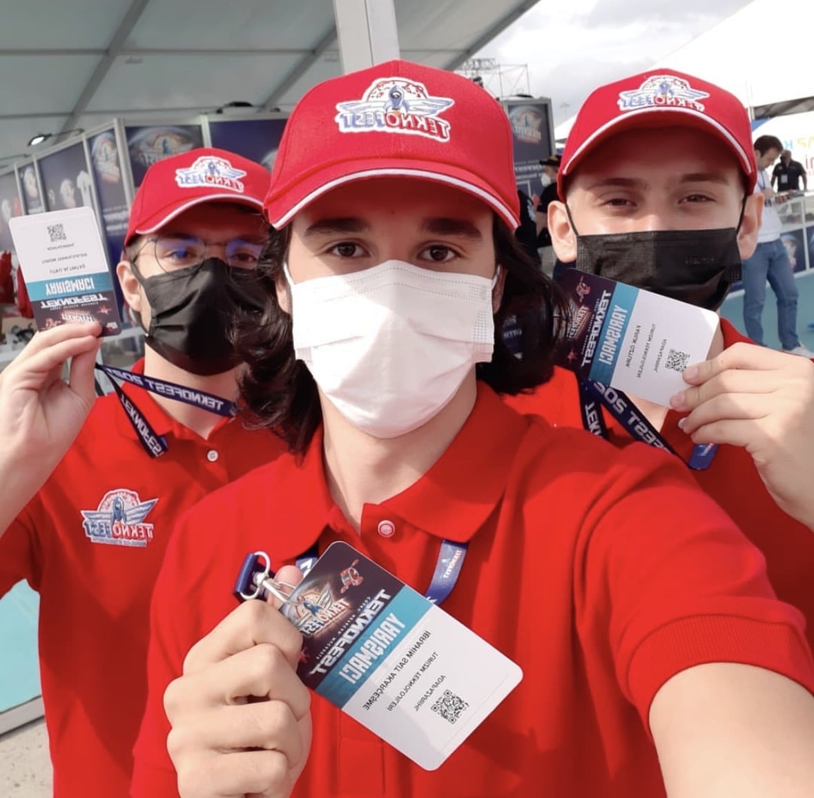 Ibrahim with his two Mobil Çelebi teammates at TEKNOFEST